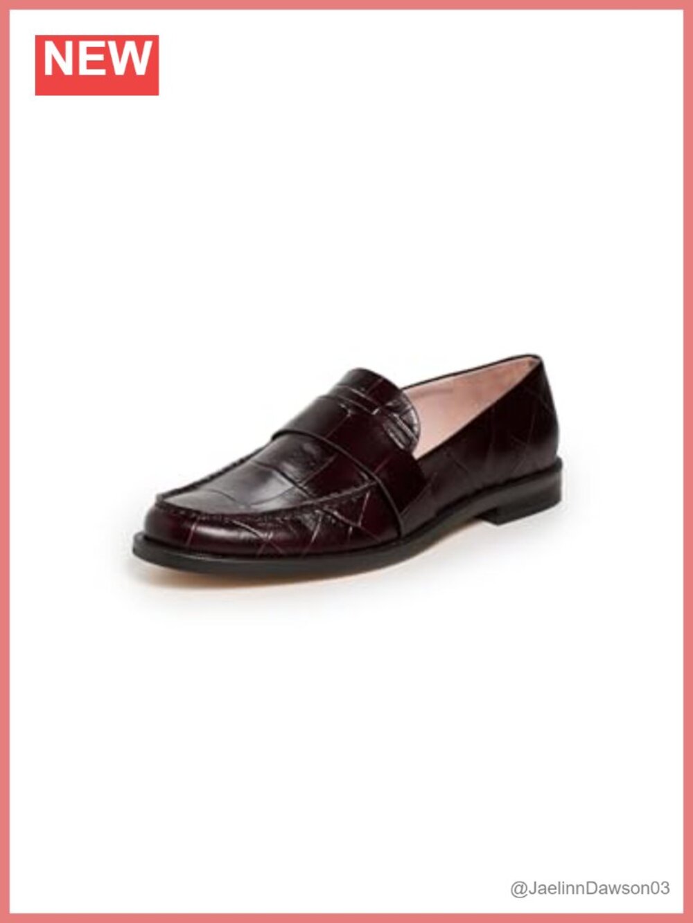 Women's Croc Embossed Leather Slip-On Loafers Cushioned Vamp